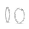 Thumbnail Image 1 of Previously Owned - 1-1/2 CT. T.W.  Lab-Grown Diamond Inside-Out Hoop Earrings in 14K White Gold (F/SI2)