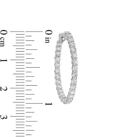 Previously Owned - 1-1/2 CT. T.w. Lab-Grown Diamond Inside-Out Hoop Earrings in 14K White Gold (F/Si2)