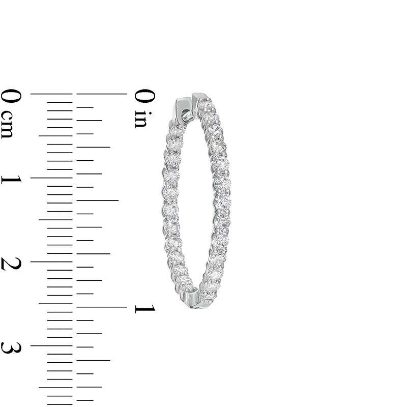 Main Image 2 of Previously Owned - 1-1/2 CT. T.W.  Lab-Grown Diamond Inside-Out Hoop Earrings in 14K White Gold (F/SI2)