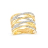 Thumbnail Image 1 of Previously Owned - 1/2 CT. T.W. Diamond Multi-Row Zig-Zag Ring in 10K Gold