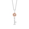 Thumbnail Image 2 of Previously Owned - Enchanted Disney Belle Diamond Pendant and Stud Earrings Set in Sterling Silver and 10K Rose Gold