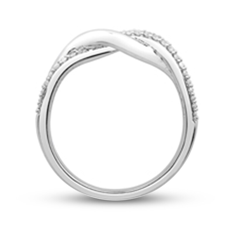 Main Image 2 of Previously Owned - 1/4 CT. T.W. Diamond Braid Ring in 10K White Gold
