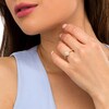 Thumbnail Image 2 of Previously Owned - 1/2 CT. T.W. Oval-Shaped Multi-Diamond Frame Scallop Shank Vintage-Style Engagement Ring in 10K Gold