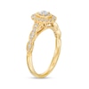 Thumbnail Image 3 of Previously Owned - 1/2 CT. T.W. Oval-Shaped Multi-Diamond Frame Scallop Shank Vintage-Style Engagement Ring in 10K Gold