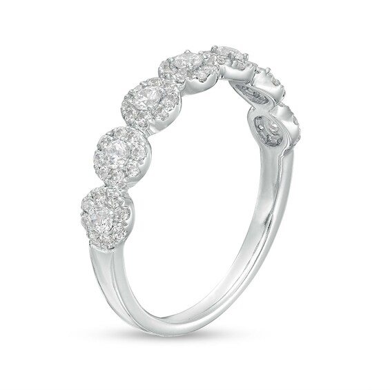Previously Owned - 1/2 CT. T.w. Multi-Diamond Seven Stone Anniversary Band in 14K White Gold
