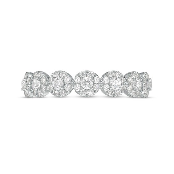Previously Owned - 1/2 CT. T.w. Multi-Diamond Seven Stone Anniversary Band in 14K White Gold