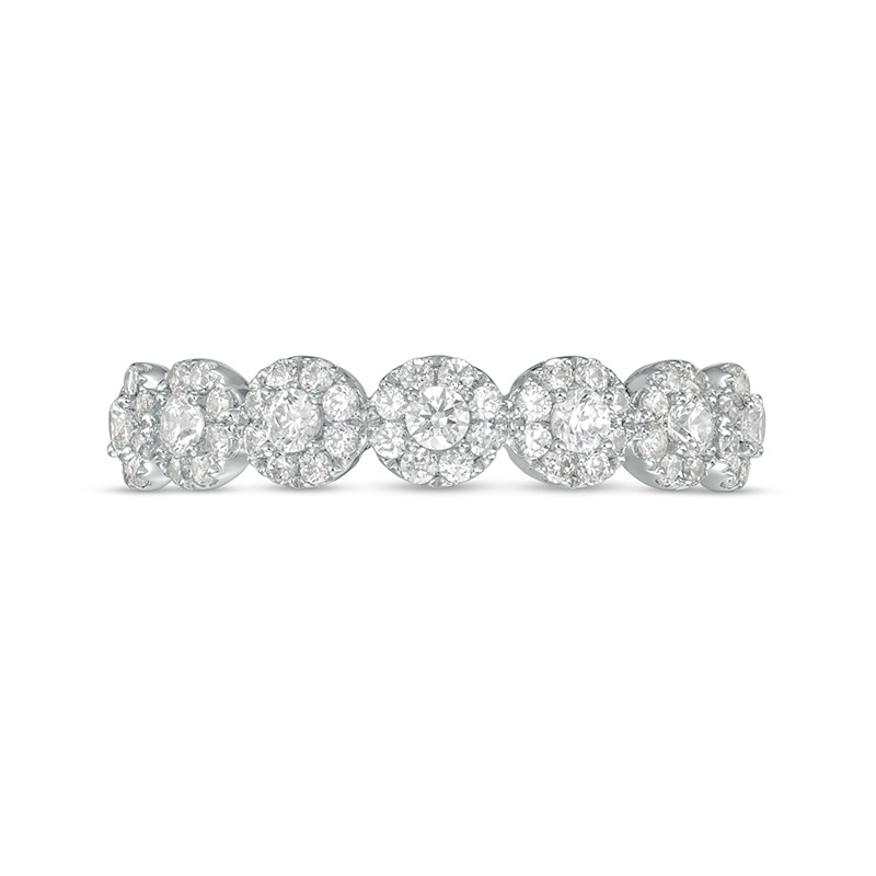 Main Image 4 of Previously Owned - 1/2 CT. T.W. Multi-Diamond Seven Stone Anniversary Band in 14K White Gold