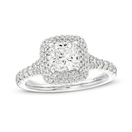 Previously Owned - Celebration Infinite™ 1-5/8 CT. T.W.  Cushion-Cut Diamond Frame Engagement Ring in 14K White Gold