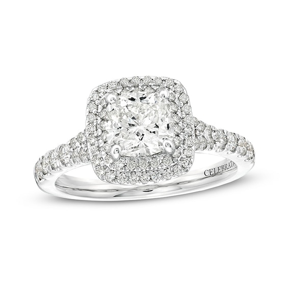 Previously Owned - Celebration Infinite⢠1-5/8 CT. T.w. Cushion-Cut Diamond Frame Engagement Ring in 14K White Gold
