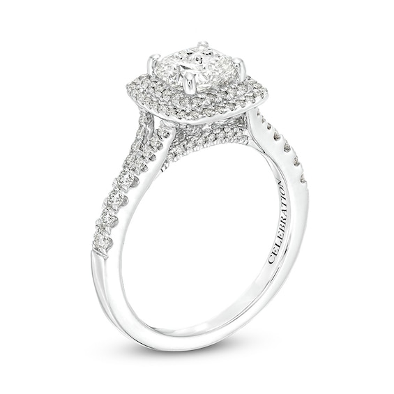 Previously Owned - Celebration Infiniteâ¢ 1-5/8 CT. T.w. Cushion-Cut Diamond Frame Engagement Ring in 14K White Gold