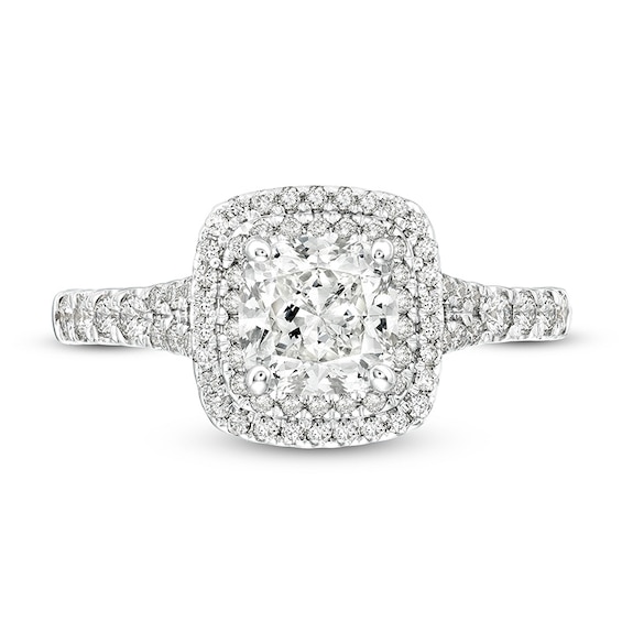 Previously Owned - Celebration Infiniteâ¢ 1-5/8 CT. T.w. Cushion-Cut Diamond Frame Engagement Ring in 14K White Gold