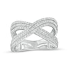 Thumbnail Image 1 of Previously Owned - 5/8 CT. T.W. Diamond Crossover Split Shank Ring in 10K White Gold