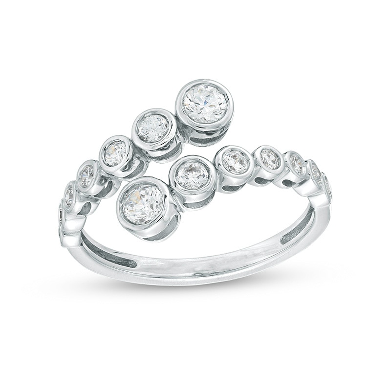 Main Image 1 of Previously Owned - Marilyn Monroe™ Collection 1/2 CT. T.W. Journey Diamond Bypass Ring in 10K White Gold