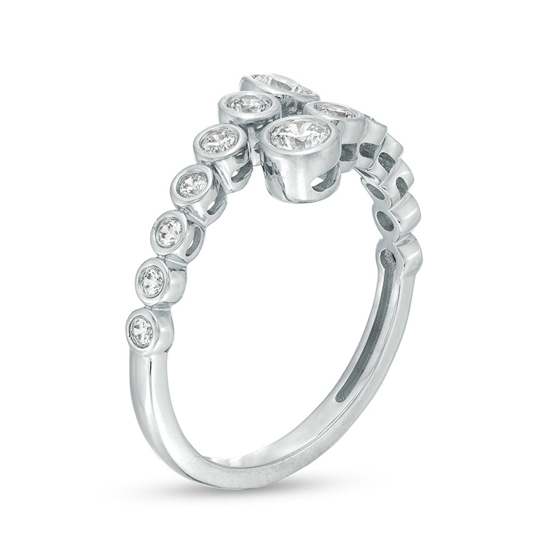 Main Image 2 of Previously Owned - Marilyn Monroe™ Collection 1/2 CT. T.W. Journey Diamond Bypass Ring in 10K White Gold