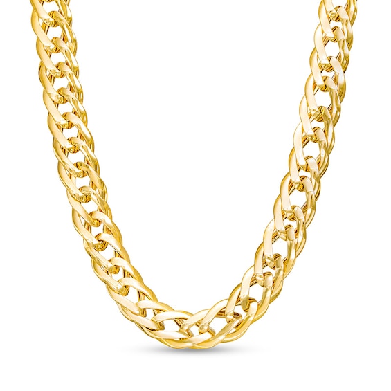 Previously Owned - Italian Gold 2.5mm Double Flat Link Necklace in Hollow 14K Gold