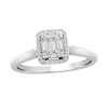Thumbnail Image 1 of Previously Owned - 1/3 CT. T.W. Emerald-Shaped Multi-Diamond Frame Engagement Ring in 10K White Gold
