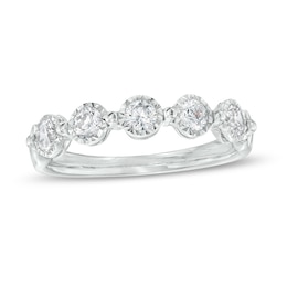 Previously Owned - 1/2 CT. T.W. Diamond Five Stone Anniversary Band in 10K White Gold
