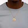 Thumbnail Image 2 of Previously Owned - Men's 1/4 CT. T.W. Diamond Frame Lion's Head Medallion Pendant in 10K Gold – 20"