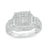 Thumbnail Image 1 of Previously Owned - 1/2 CT. T.W. Princess Multi-Diamond Frame Multi-Row Vintage-Style Engagement Ring in 10K White Gold