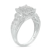 Thumbnail Image 3 of Previously Owned - 1/2 CT. T.W. Princess Multi-Diamond Frame Multi-Row Vintage-Style Engagement Ring in 10K White Gold