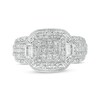 Thumbnail Image 4 of Previously Owned - 1/2 CT. T.W. Princess Multi-Diamond Frame Multi-Row Vintage-Style Engagement Ring in 10K White Gold