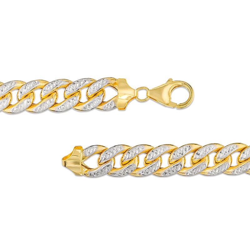 Main Image 4 of Previously Owned - Oro Diamante™ Diamond-Cut 4.5mm Cuban Curb Chain Necklace in Hollow 14K Two-Tone Gold