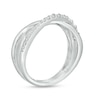 Thumbnail Image 3 of Previously Owned - 1/3 CT. T.W. Diamond Triple Row Crossover Ring in 10K White Gold