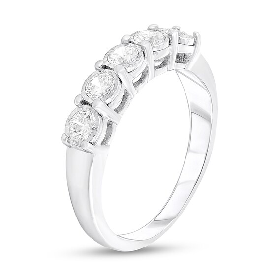 Previously Owned - 1/2 CT. T.w. Diamond Five Stone Anniversary Band in 10K White Gold