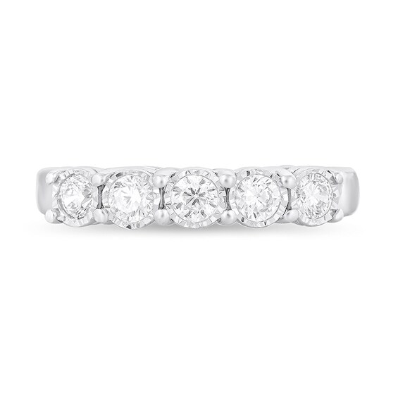Previously Owned - 1/2 CT. T.w. Diamond Five Stone Anniversary Band in 10K White Gold