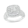 Thumbnail Image 1 of Previously Owned - 1 CT. T.W. Princess Multi-Diamond Cushion Frame Vintage-Style Engagement Ring in 10K White Gold
