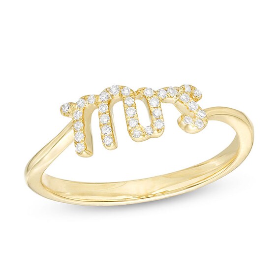 Previously Owned - Love Talks 1/10 CT. T.w. Diamond "Mrs" Script Ring in 10K Gold