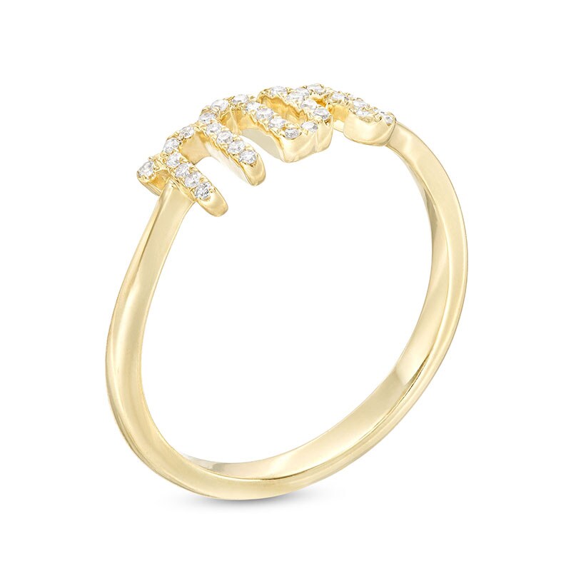 Main Image 3 of Previously Owned - Love Talks 1/10 CT. T.W. Diamond "Mrs" Script Ring in 10K Gold