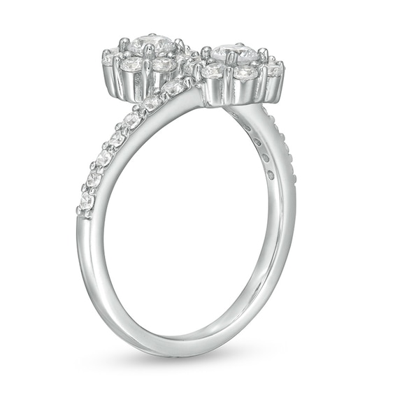 Previously Owned - 1 CT. T.w. Lab-Grown Diamond Bypass Ring in 14K White Gold (F/Si2)