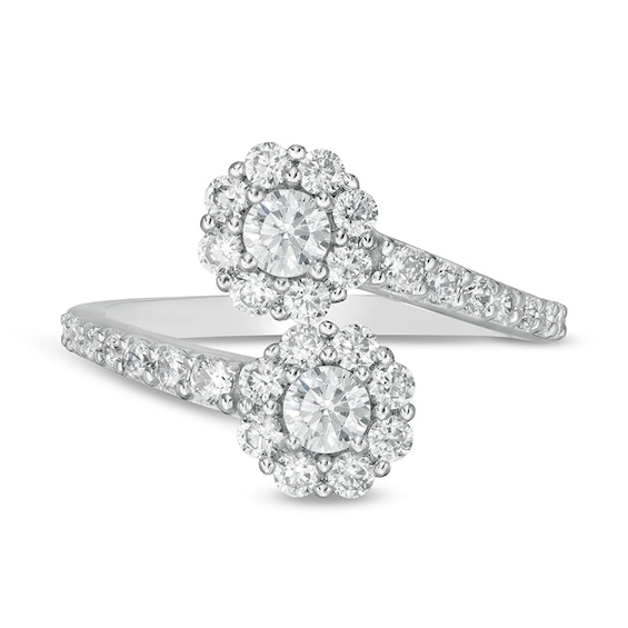 Previously Owned - 1 CT. T.w. Lab-Grown Diamond Bypass Ring in 14K White Gold (F/Si2)