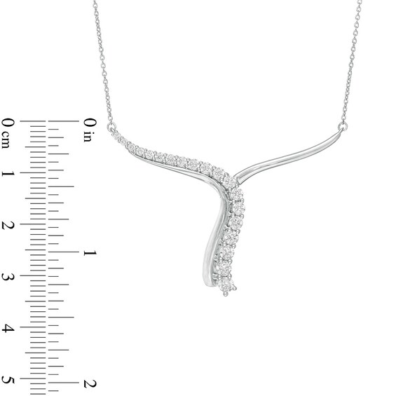 Previously Owned - 1 CT. T.w. Lab-Grown Diamond Abstract "Y" Necklace in 14K White Gold (F/Si2)