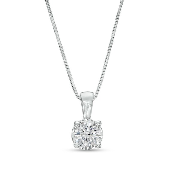 Previously Owned - 1 CT. T.w. Lab-Grown Diamond Solitaire Hidden Frame Pendant in 10K White Gold (I/I1)