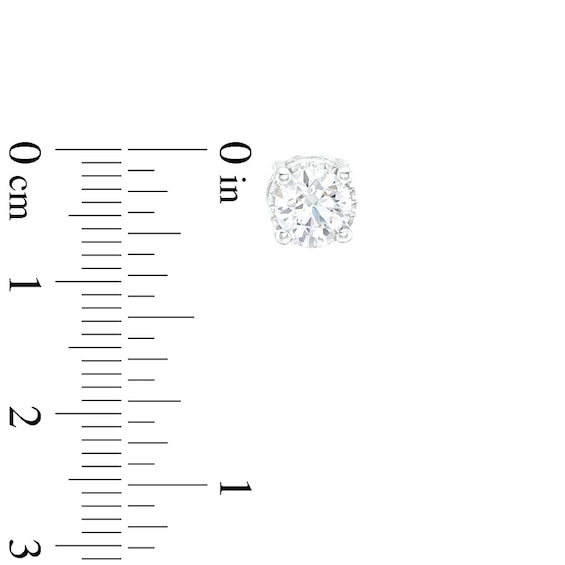 Previously Owned - 2 CT. T.w. Lab-Grown Diamond Solitaire Hidden Frame Stud Earrings in 10K White Gold (I/I1)