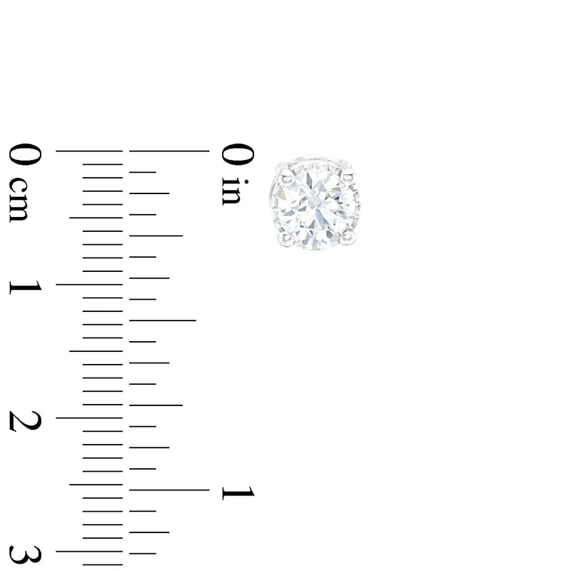 Main Image 3 of Previously Owned - 2 CT. T.W.  Lab-Grown Diamond Solitaire Hidden Frame Stud Earrings in 10K White Gold (I/I1)