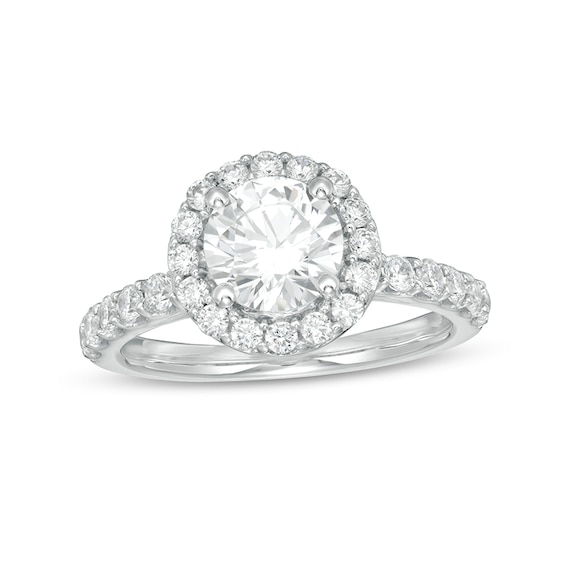 Previously Owned - 2-1/4 CT. T.w. Lab-Grown Diamond Frame Engagement Ring in 14K White Gold (F/Vs2)