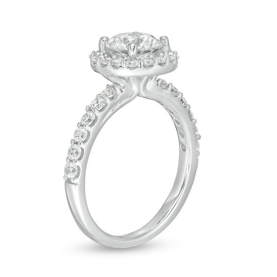 Previously Owned - 2-1/4 CT. T.w. Lab-Grown Diamond Frame Engagement Ring in 14K White Gold (F/Vs2)