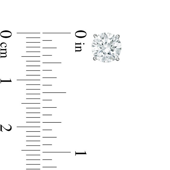 Previously Owned - 2 CT. T.w. Lab-Grown Diamond Solitaire Stud Earrings in 14K White Gold (F/Si2)