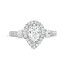 Thumbnail Image 4 of Previously Owned - 1-1/6 CT. T.W. Pear-Shaped Diamond Frame Past Present Future® Engagement Ring in 14K White Gold (I/I2)