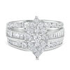 Thumbnail Image 4 of Previously Owned - 1-1/2 CT. T.W. Marquise Multi-Diamond Triple Row Engagement Ring in 10K White Gold