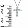Thumbnail Image 2 of Previously Owned - 1/4 CT. T.W. Diamond Prong Cross Pendant in 14K White Gold
