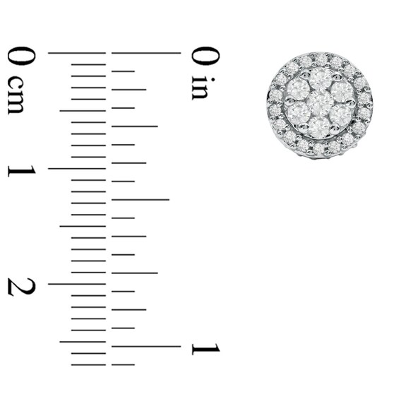 Previously Owned - 1 CT. T.w. Multi-Diamond Earrings in 10K White Gold