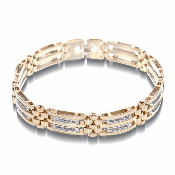 Previously Owned - Men's 1 CT. T.w. Diamond Bracelet in 10K Two-Tone Gold - 8.5"