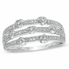 Thumbnail Image 1 of Previously Owned - 1/15 CT. T.W. Diamond Stacked Hearts Ring in 10K White Gold