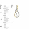 Thumbnail Image 2 of Previously Owned - 1/5 CT. T.W. Diamond Swirl Infinity Loop Earrings in 10K Gold