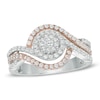 Thumbnail Image 1 of Previously Owned - 1/2 CT. T.W. Multi-Diamond Swirl Frame Engagement Ring in 10K Two-Tone Gold