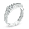Thumbnail Image 2 of Previously Owned - Men's 1/8 CT. T.W. Diamond Wedding Band in 10K White Gold